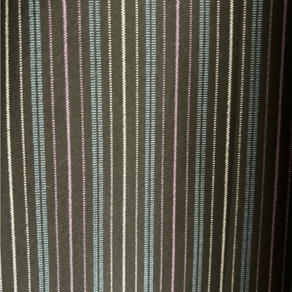 The Limited sz4 black with blue and cream pin striped wide legged pants - Picture 5 of 10